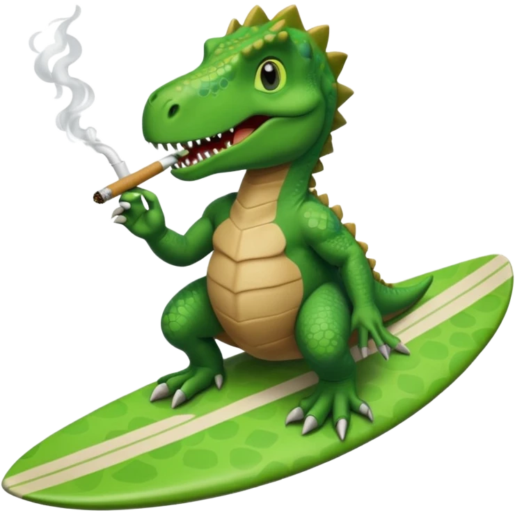 dinosual smokig a bluntwhile surfing emoji