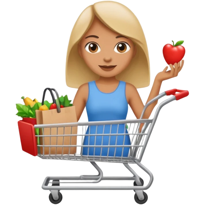 woman with shopping cart emoji