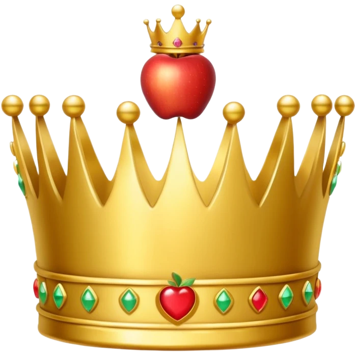 A crown emoji in the style of Apple emoji with a handle. emoji