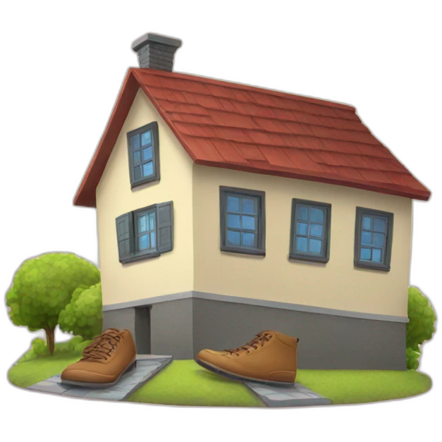 a house with shoes emoji