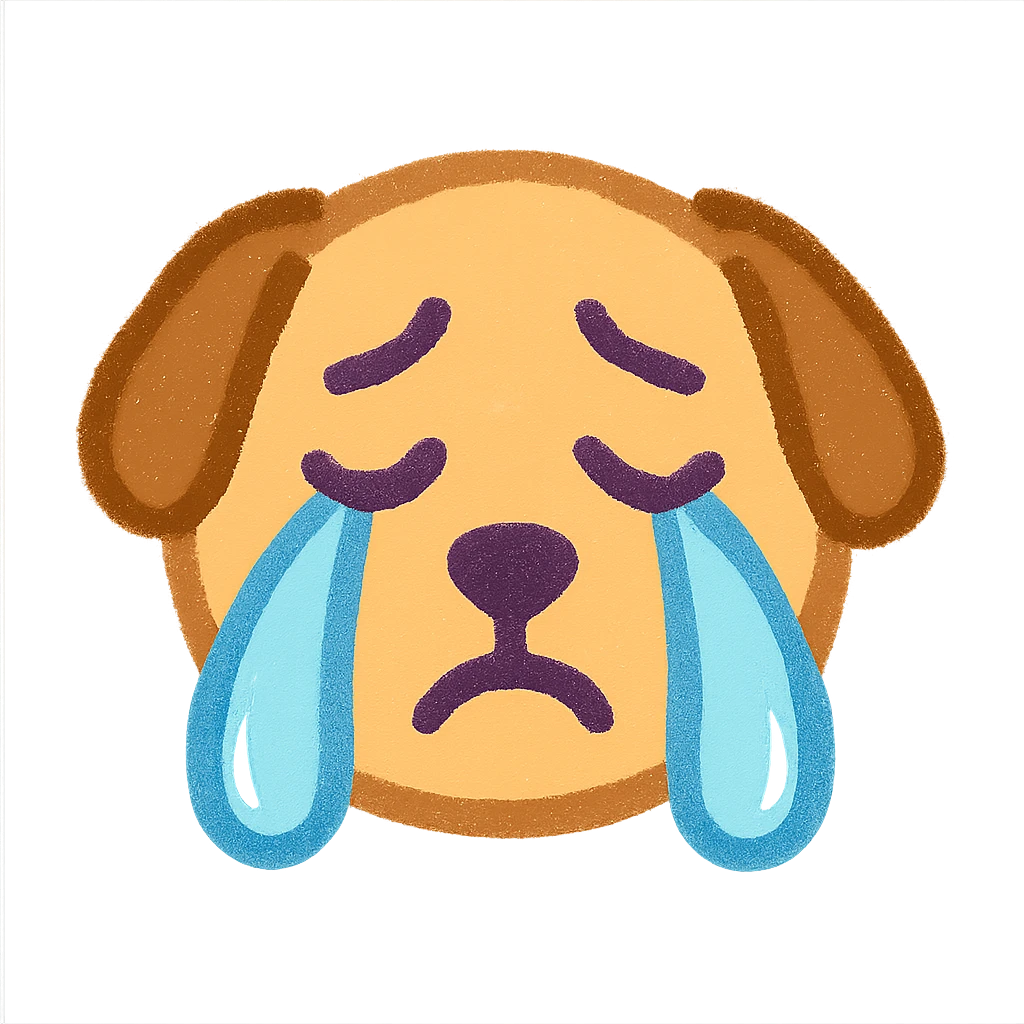 Dog crying  emoji