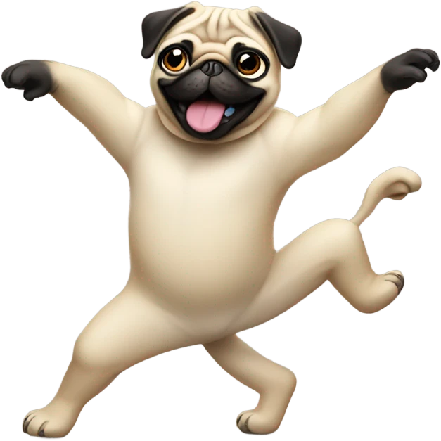 Pug dancing to disco emoji