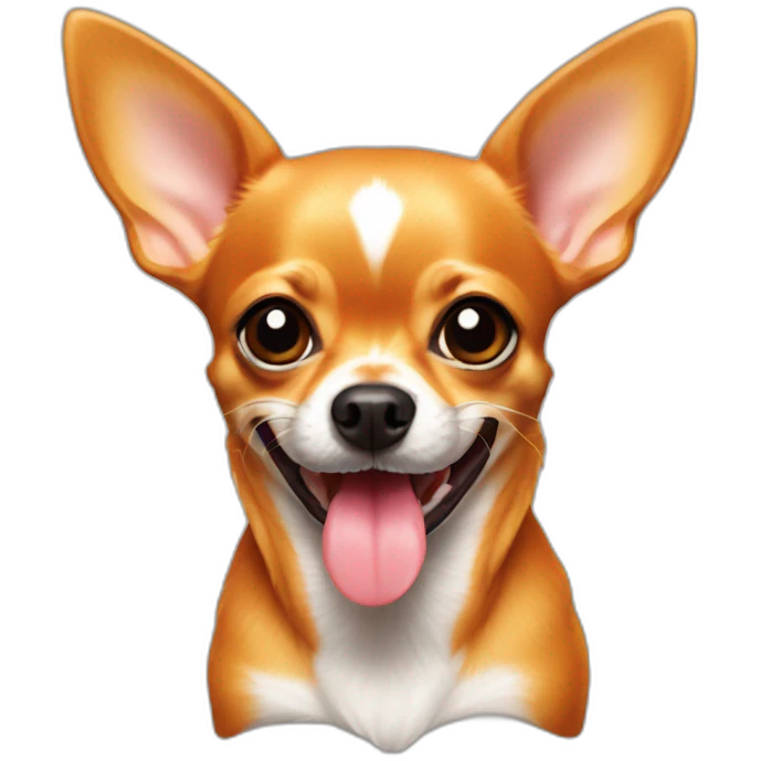 chihuahua orange with tongue emoji
