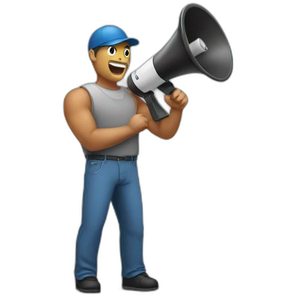 a man with a loudspeaker emoji