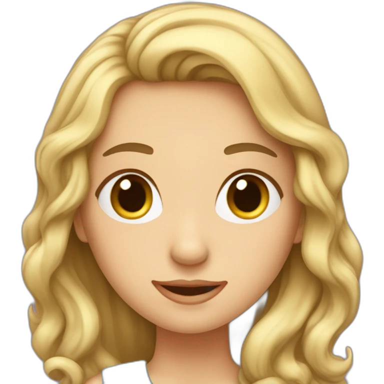 Fille anglaise avec de long cheveux cha emoji