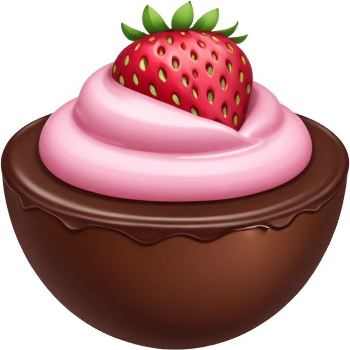 Chocolate filled with strawberry yougurt emoji