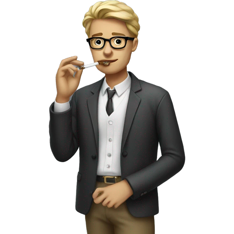 Nerd smoking a cigarette emoji