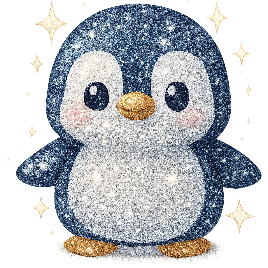sparkly penguin emoji