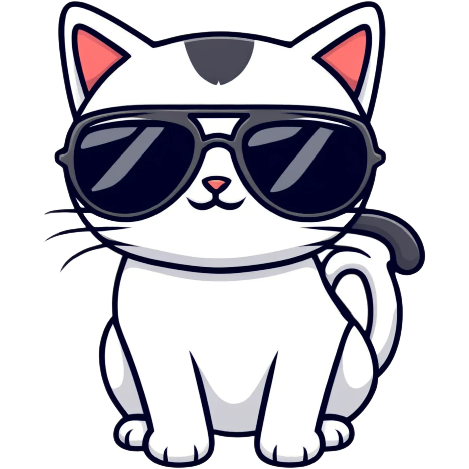 Cat with sunglasses emoji