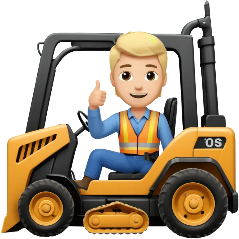 Blonde guy in a skid steer giving a thumbs up emoji