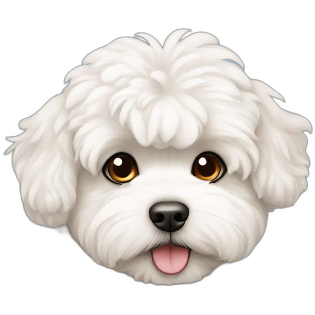 thinking face of a maltipoo emoji