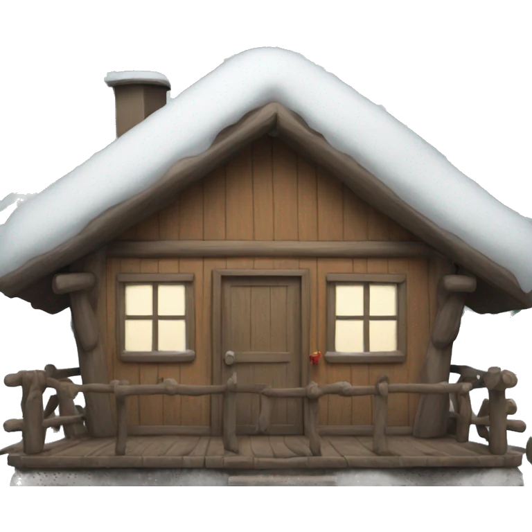 Cabin with snow on the roof emoji