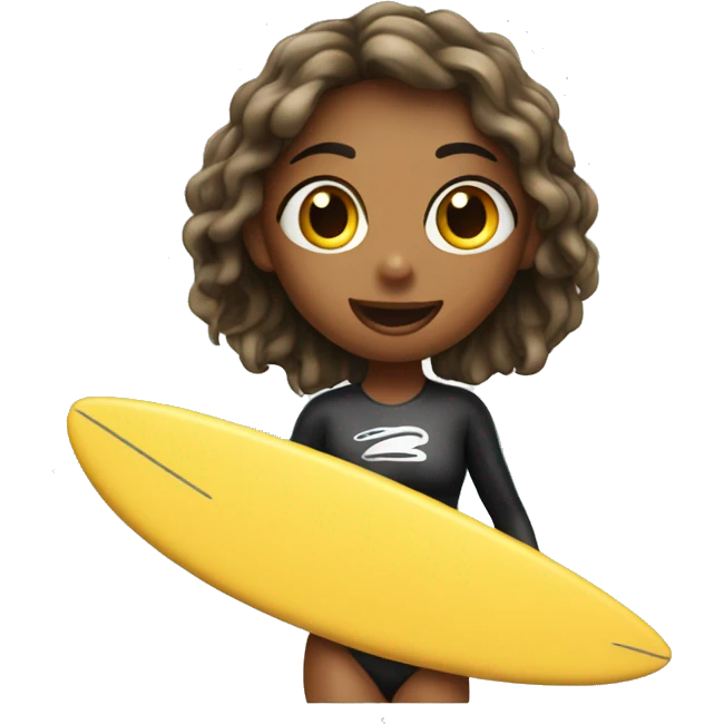 girl surfer with food emoji