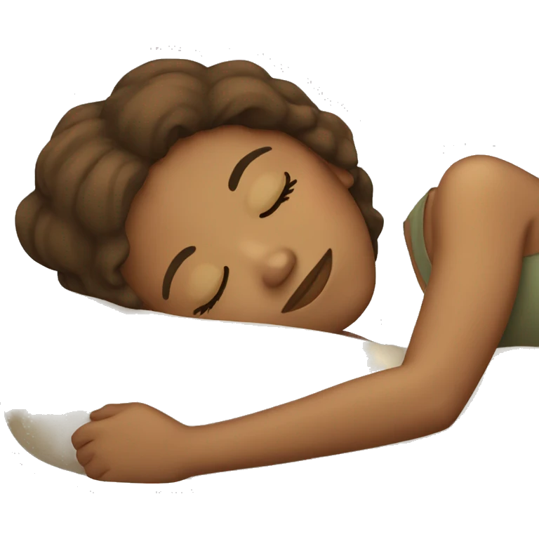 Brown haired girl sleeping emoji