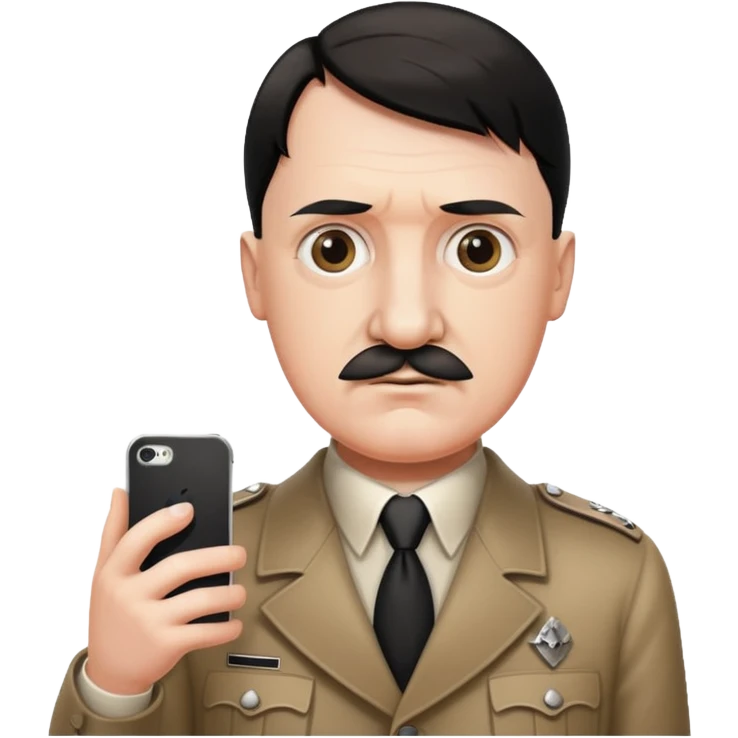 Hitler with an iPhone emoji