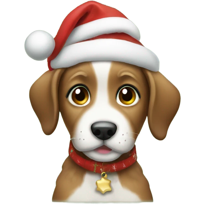 Christmas puppy emoji