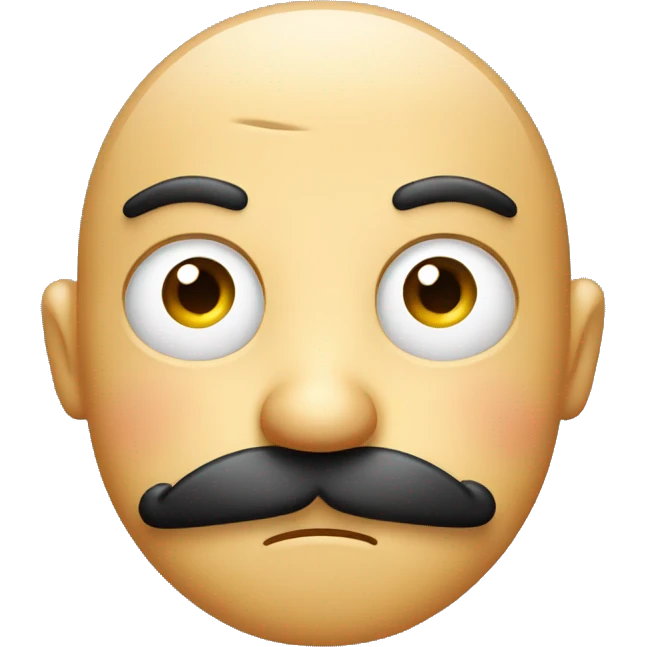 Bored face with mustache  emoji