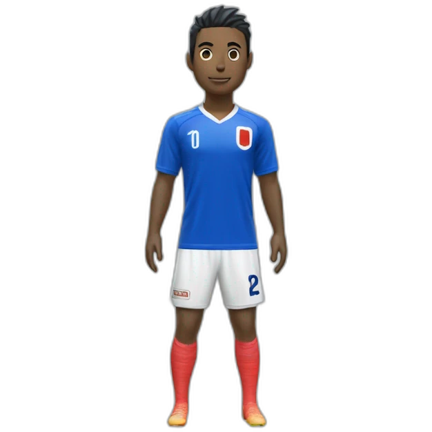maillot de foot japon bleu floqué "Lehout" emoji