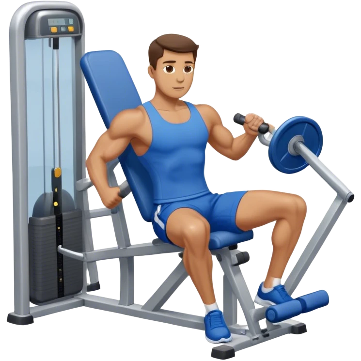 man with blue shorts exercising using side-deltoid-machine emoji
