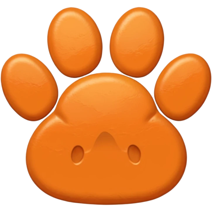 a light pastel orange pawprint emoji