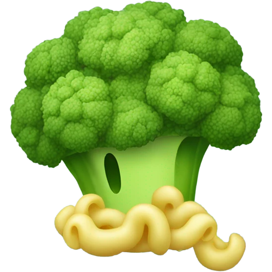 A cute bol of broccoli macaroni  emoji