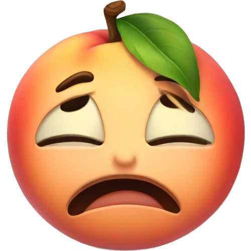 a crying peach emoji