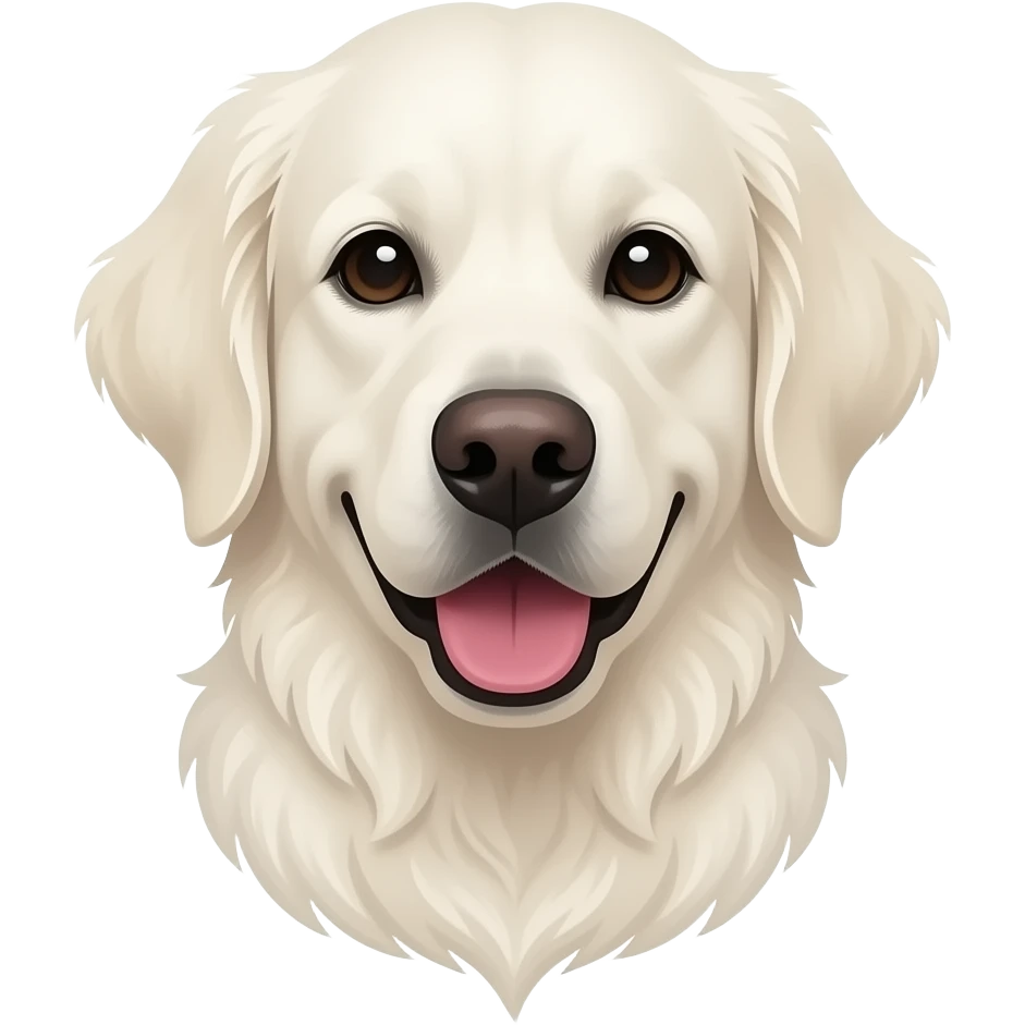 white golden retriever with white girl emoji