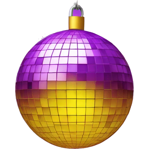a purple and yellow disco ball emoji