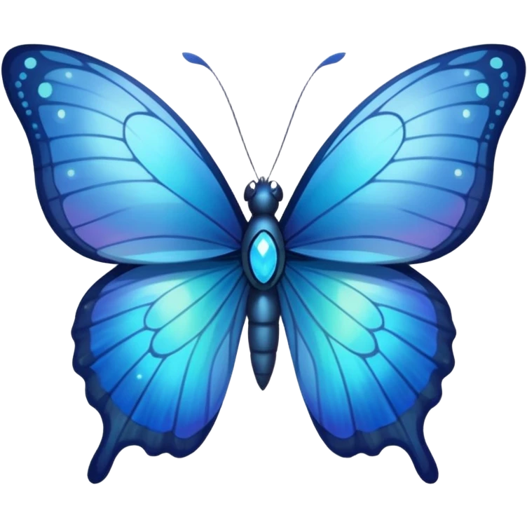 Moon butterfly blue emoji