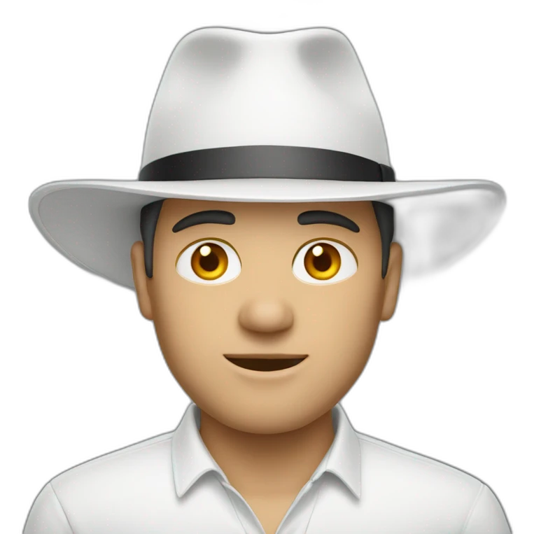 man, white hat emoji