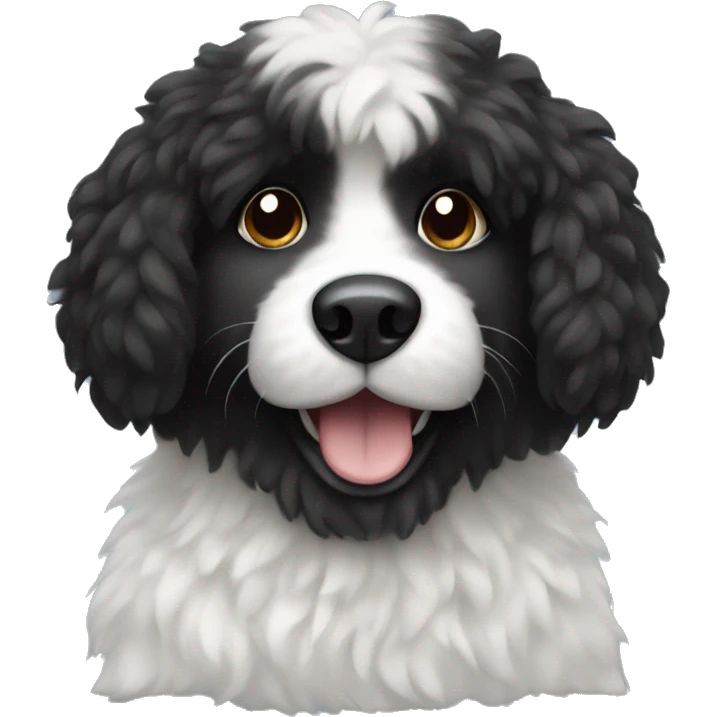 Black and white fluffy dog emoji