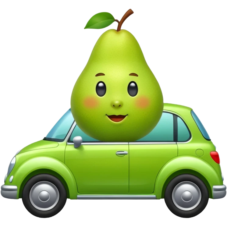 plain pear in a porshce emoji