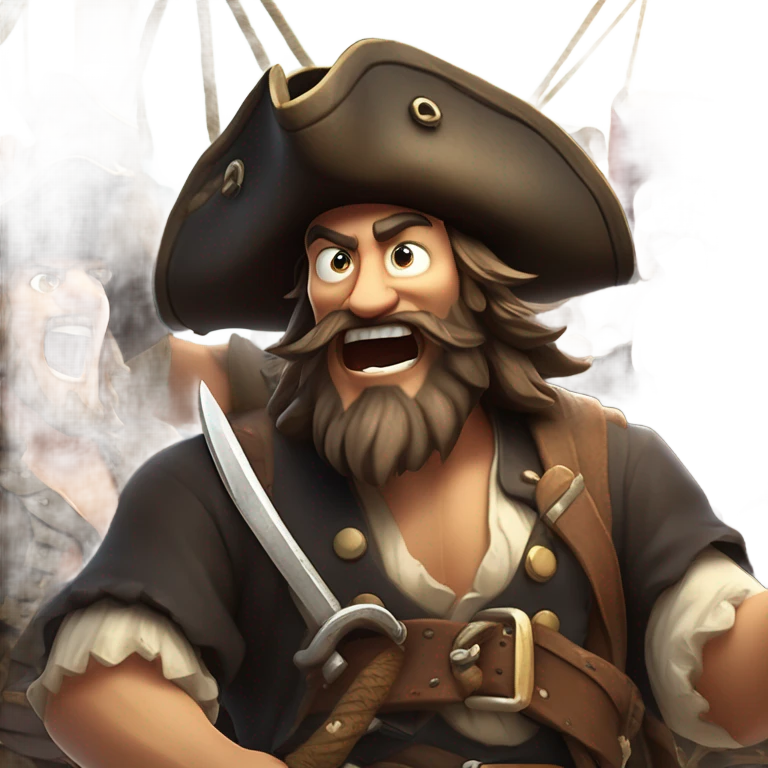 Pirate misbehaving with his mighty crew emoji