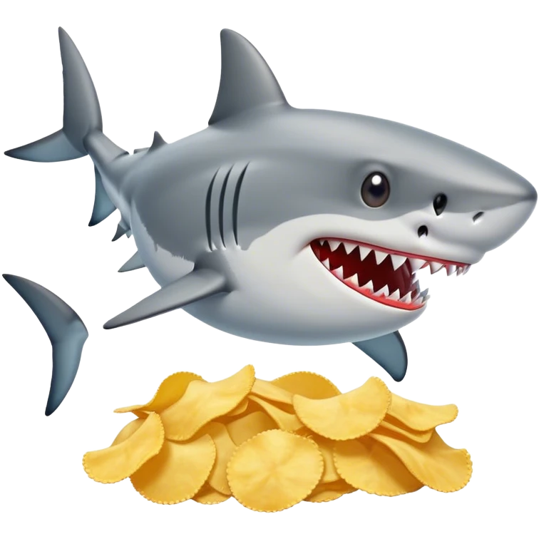 Shark eating chips emoji