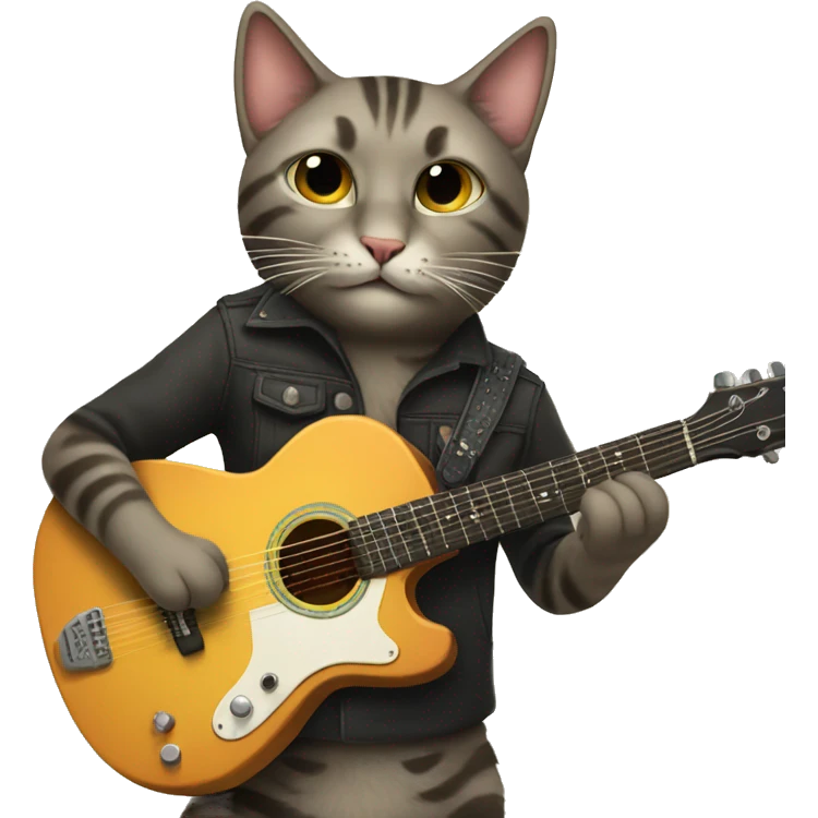 Cat with guitar emoji