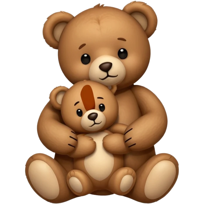 Teddy hugging another teddy emoji