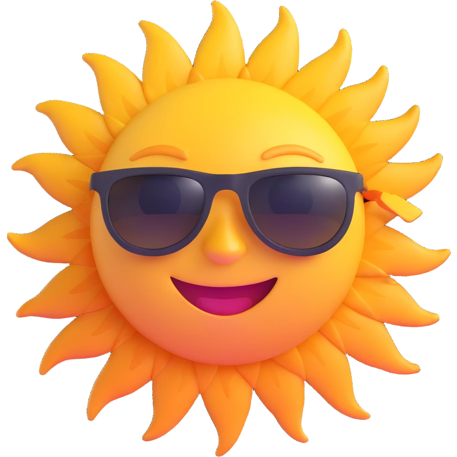 smiling sun with sunglasses emoji