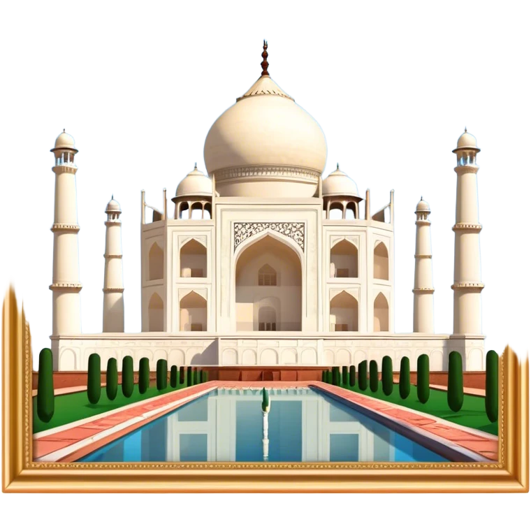 Taj Mahal surrounded by text brackets  emoji