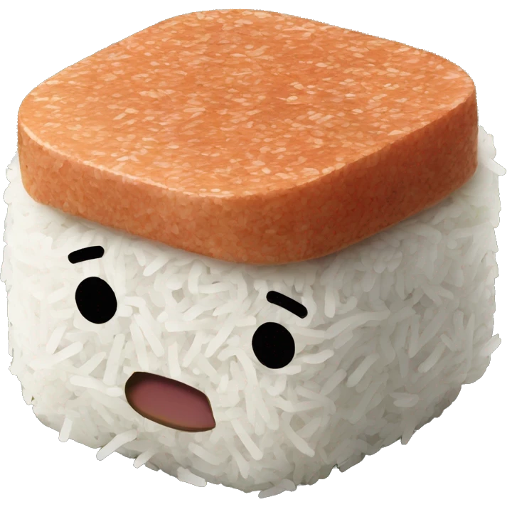 Rice and spam wrpped in sea weed, musubi emoji