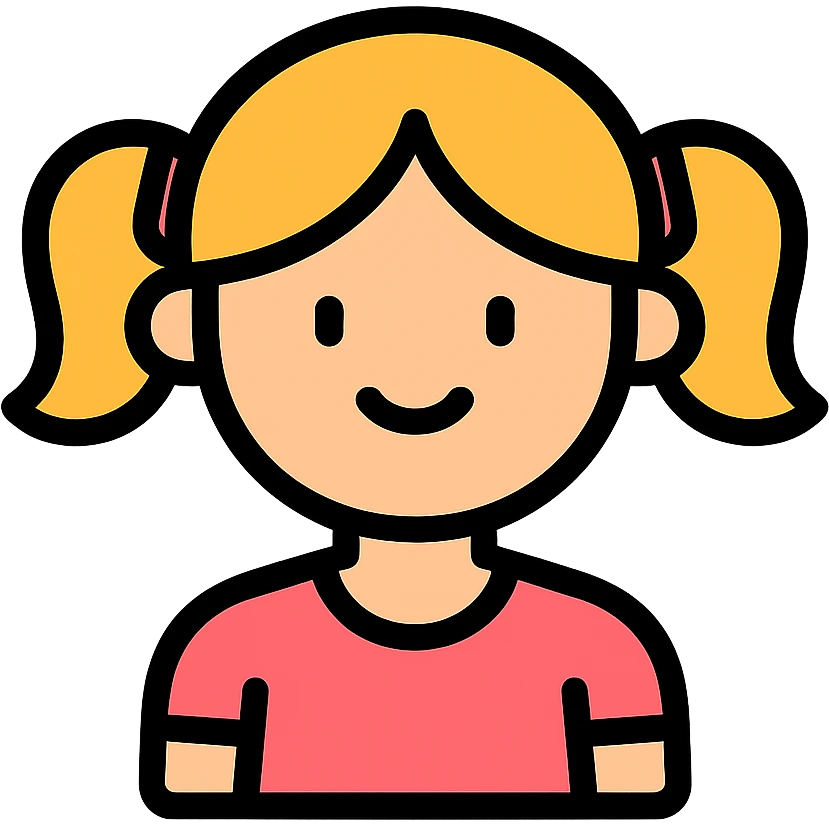 color outline icon of a girl emoji