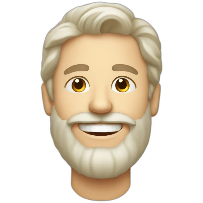 happy bearded white man portrait emoji