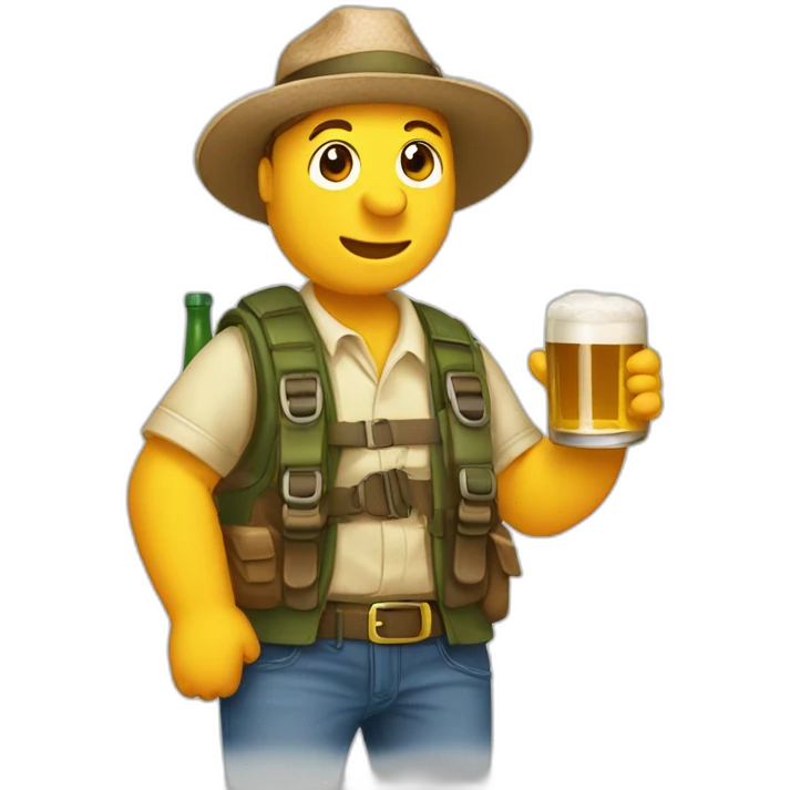 birdwatcher bebiendo cerveza emoji
