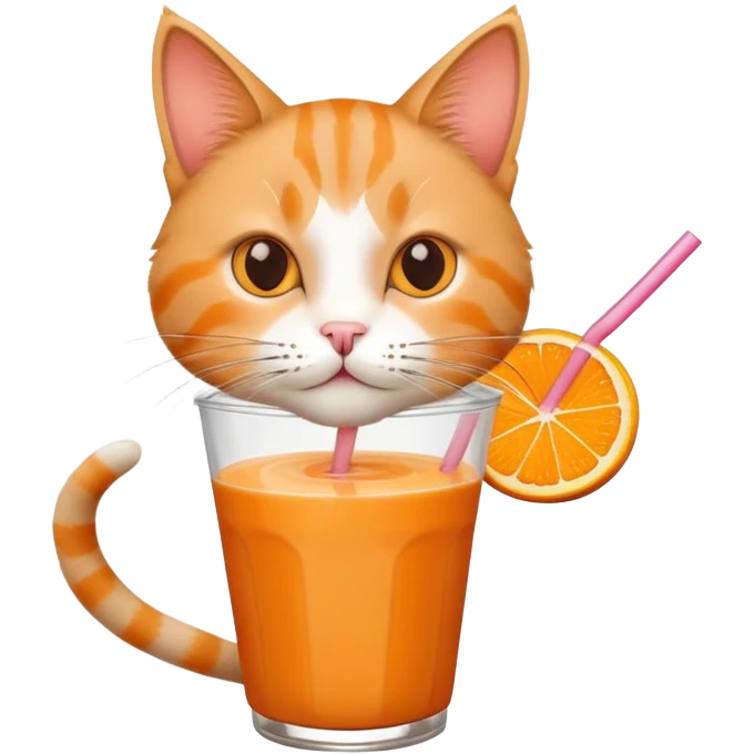 Sunset with a cat drincking a smoothy emoji