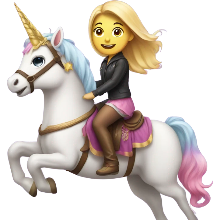 Amy riding a unicorn  emoji