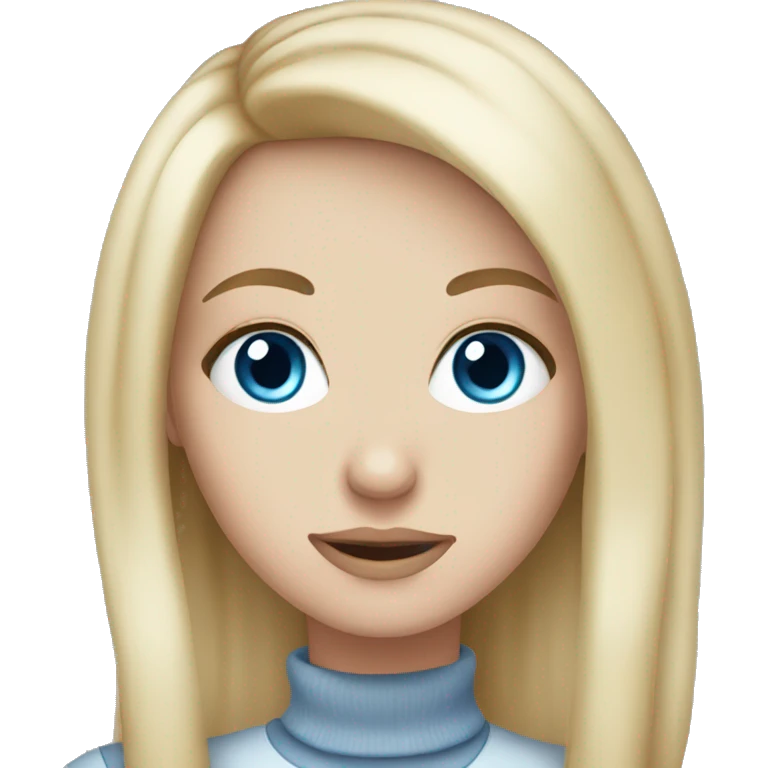 White girl blue eyes emoji
