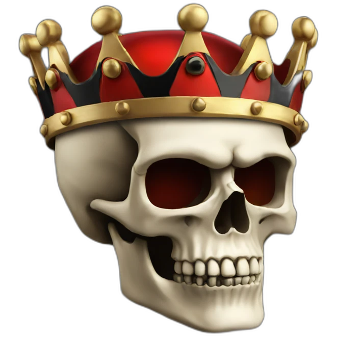Skull king crown red black emoji