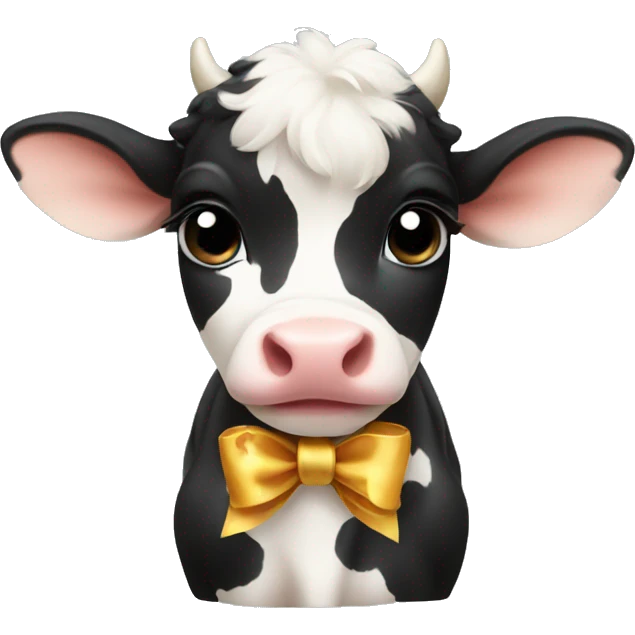 Baby cow with a bow  emoji
