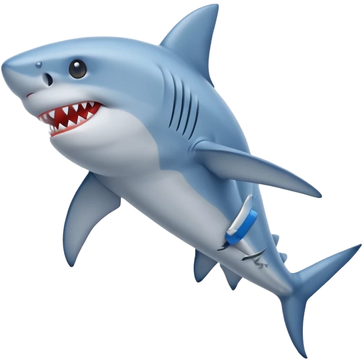 As un tiburón con tenis azules  emoji