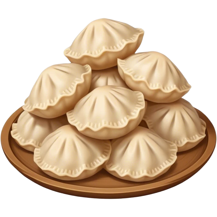 a handful buuz Mongolian dumpling  emoji