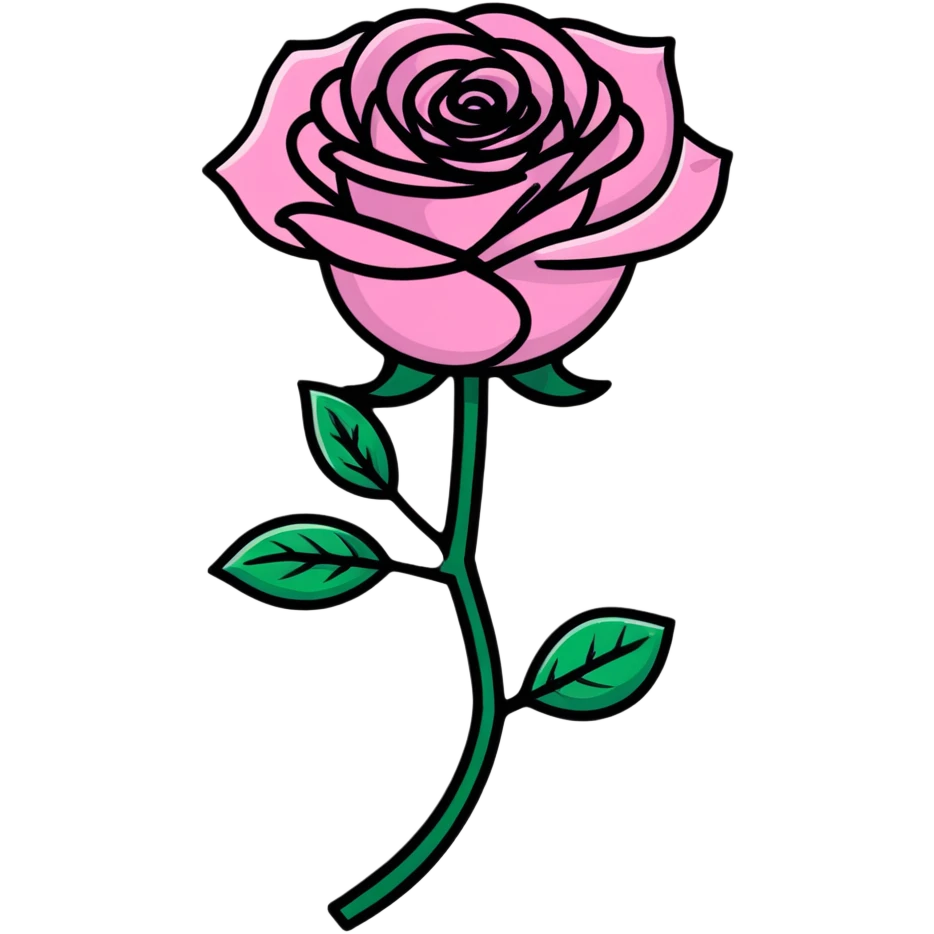 pink rose with glitter emoji